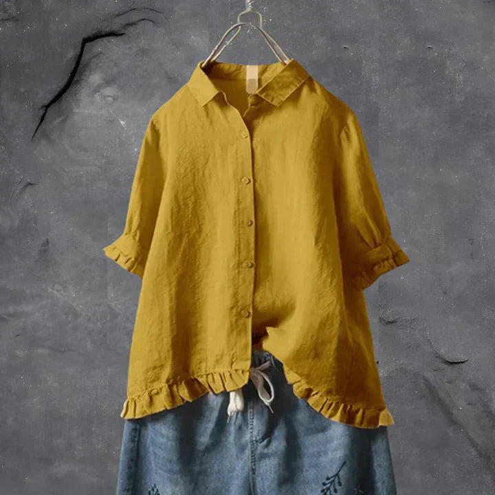 Mira | Ruffle Button Shirt