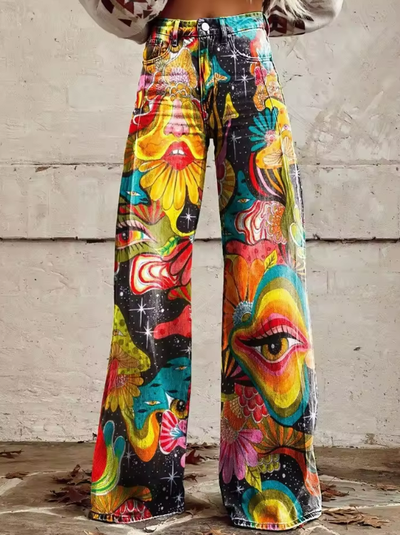 Pantalones Marina de pierna ancha Colección | Pantalones Boho Vintage para un Look Elegante y Bohemio