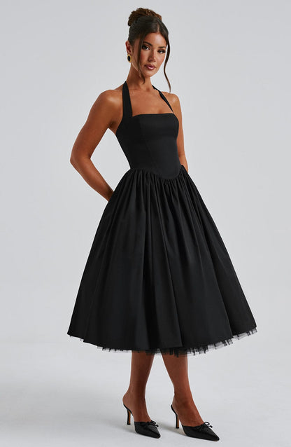 Hannah | Women Wedding Guest Halter Midi Dress