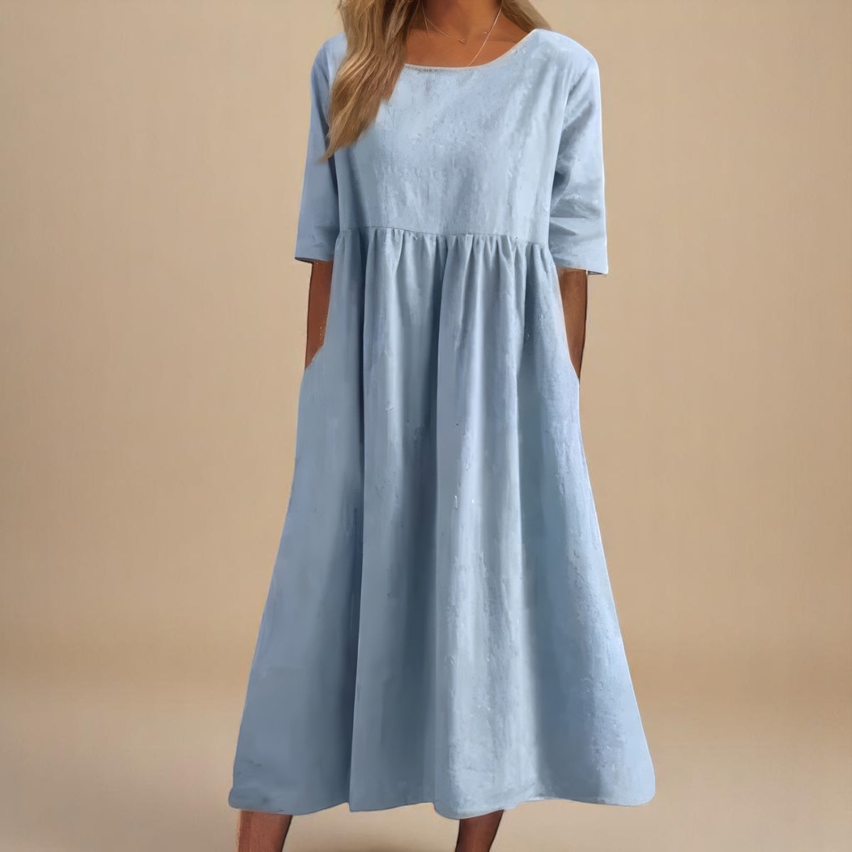 Clara | Plain Midi Dress