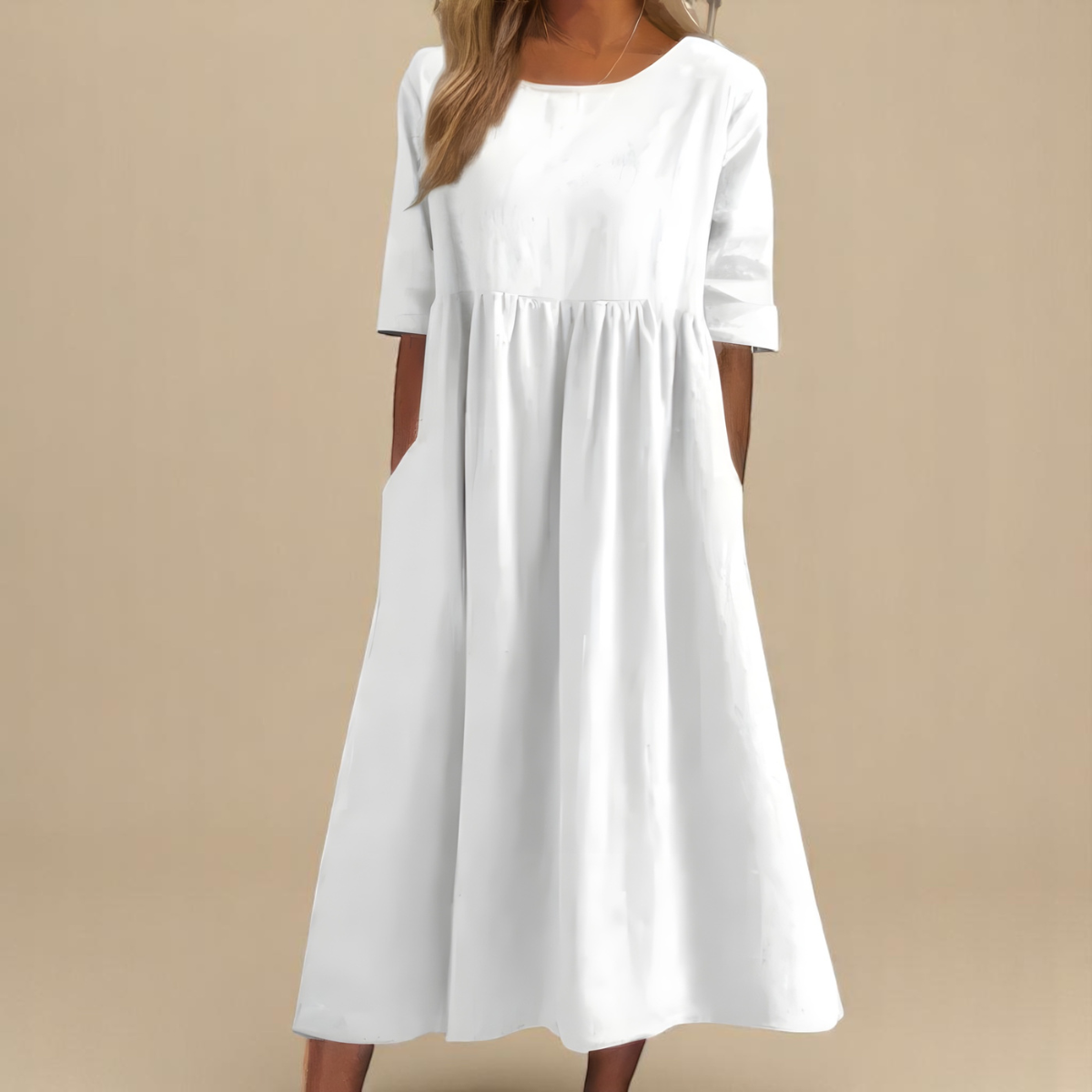 Clara | Plain Midi Dress