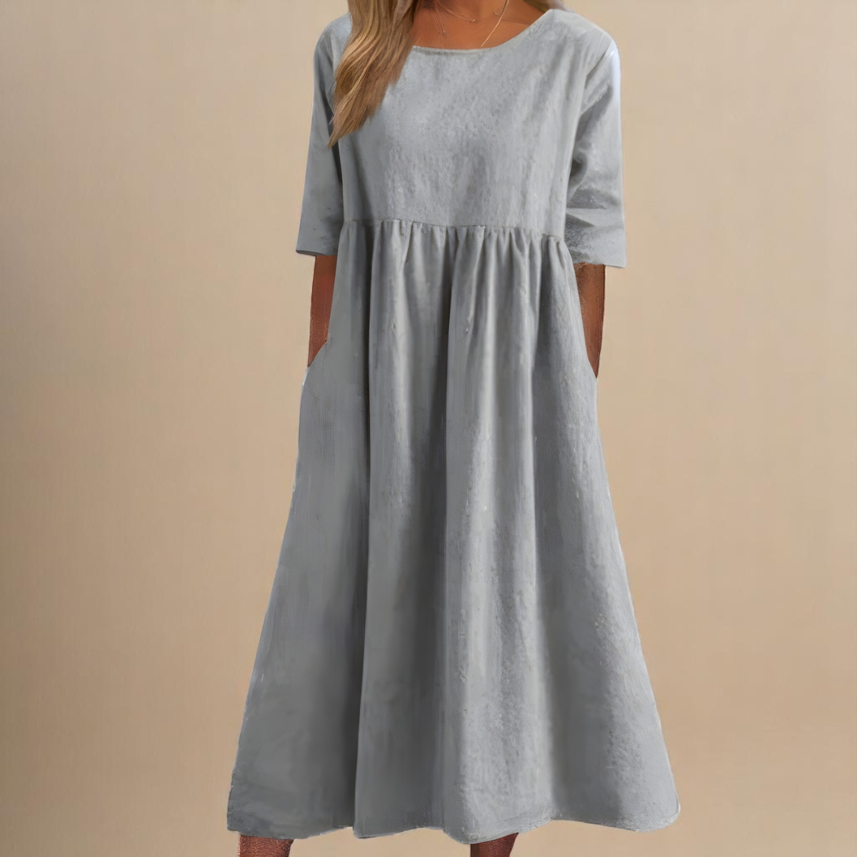 Clara | Plain Midi Dress