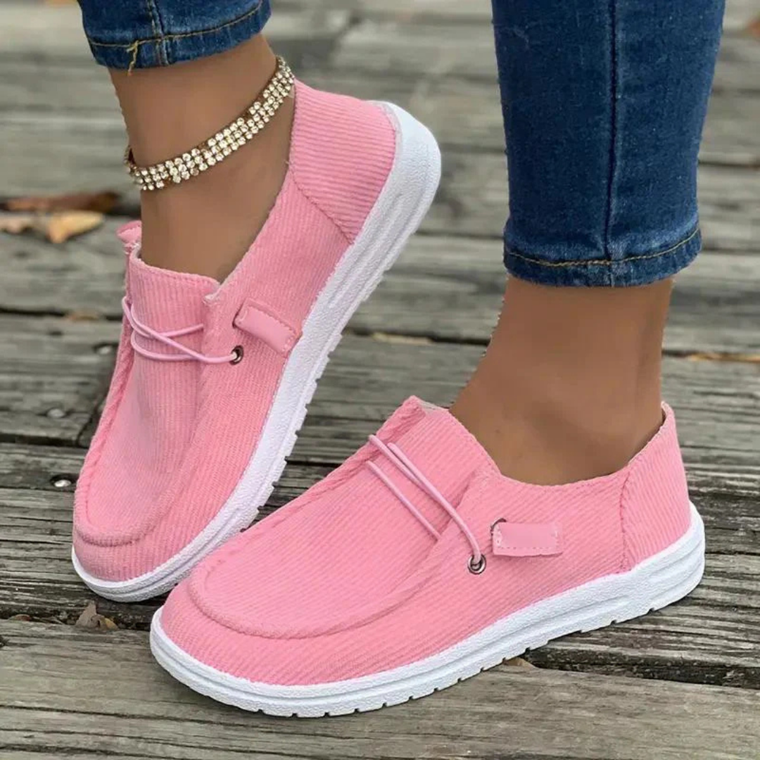Margaret - Ribbed Slip-On Flats for Effortless Style