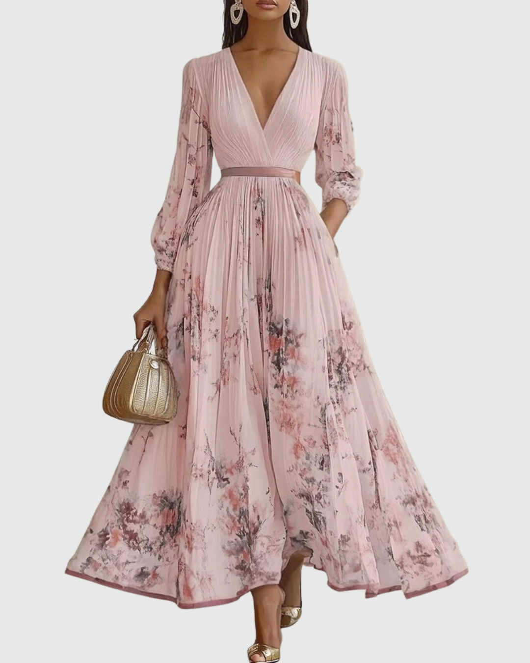 Faith | Womens Sleeveless Pleated Floral Midi Dress