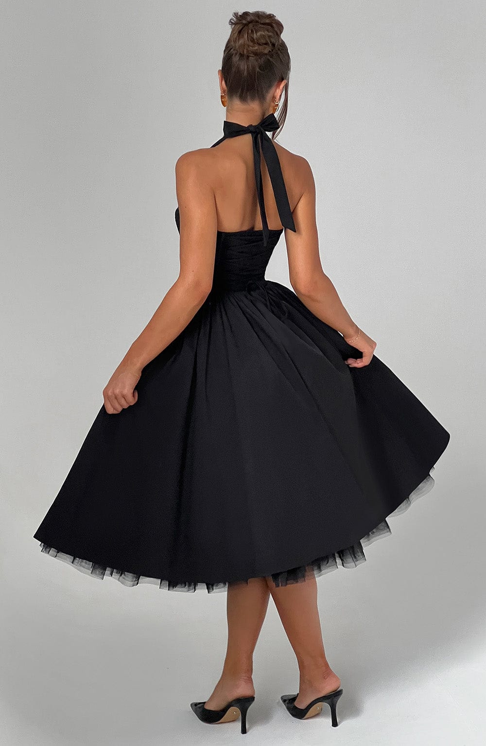 Hannah | Women Wedding Guest Halter Midi Dress