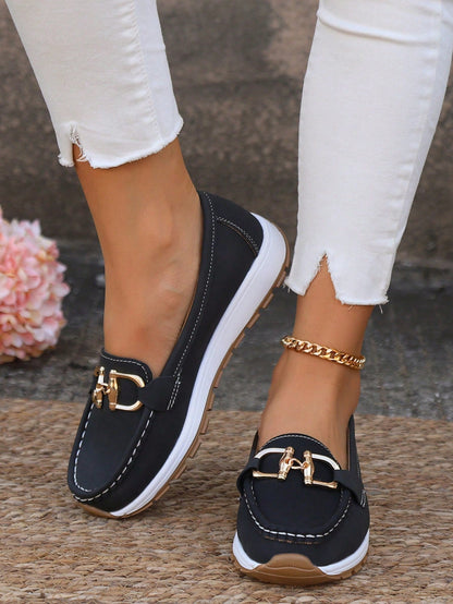 Melinda | Chain Detail Slip-On Loafers