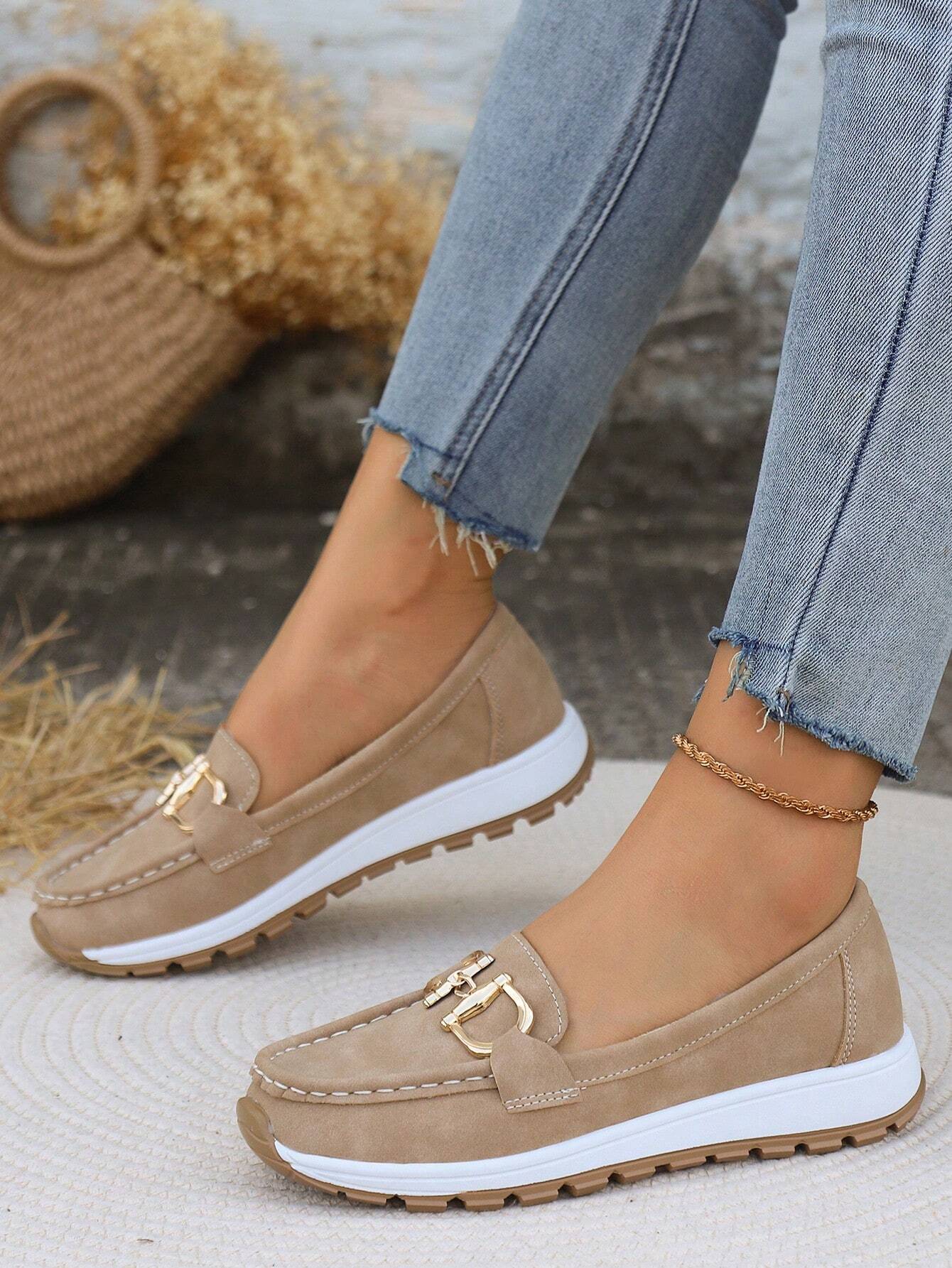 Melinda | Chain Detail Slip-On Loafers