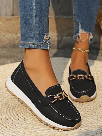 Melinda | Chain Detail Slip-On Loafers