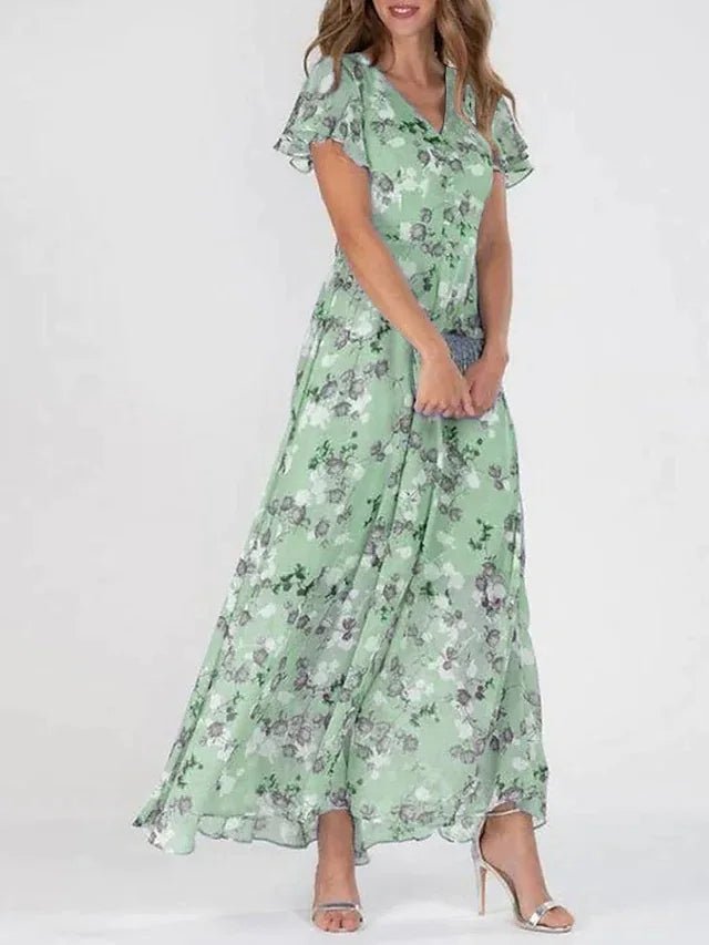 Clara | Floral V-Neck Maxi Dress