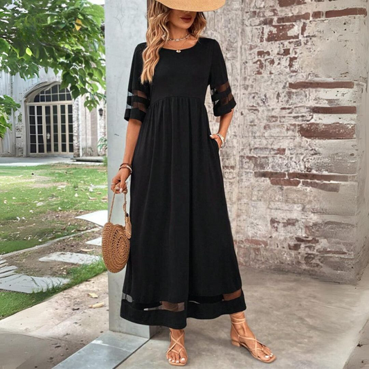 Aubrey | Mesh Detail Midi Dress