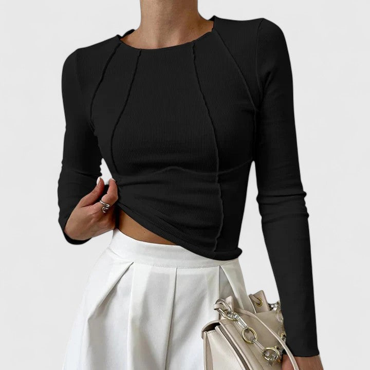 Skylar | Seam Detail Ribbed Top