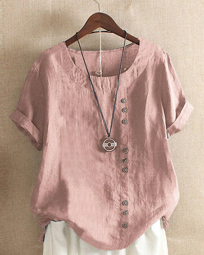 Talia | Button Accent Top