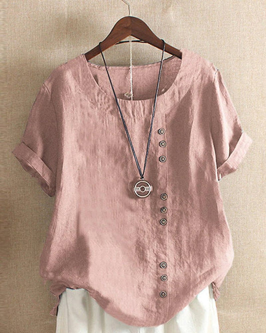 Talia | Button Accent Top