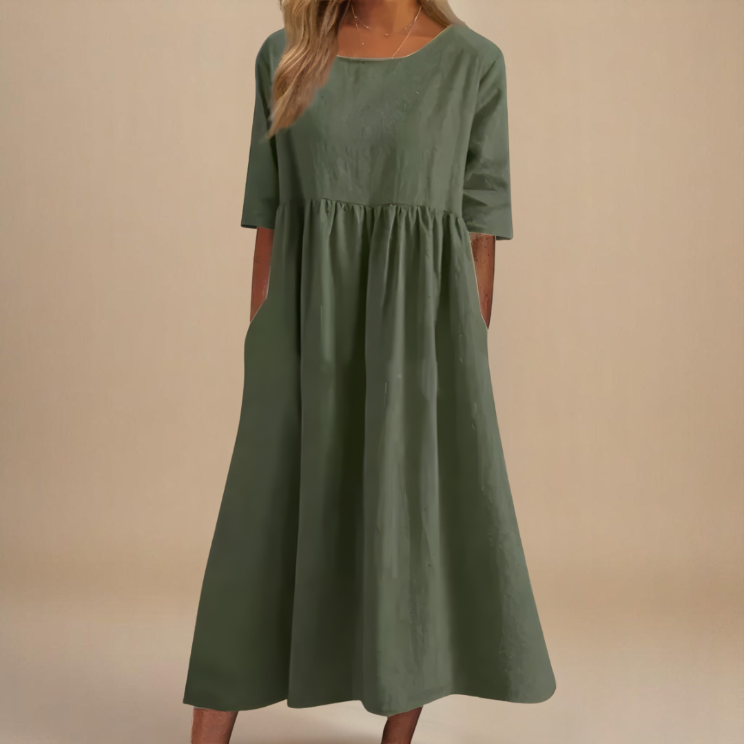 Clara | Plain Midi Dress