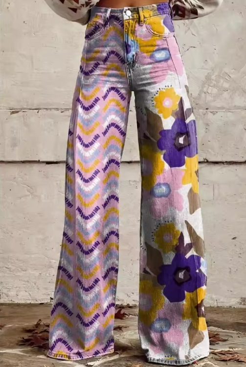 Pantalones Anchos de Marina con Piernas Amplias Colección | Chic Boho Vintage-Pantalón para un Look Elegante y Único