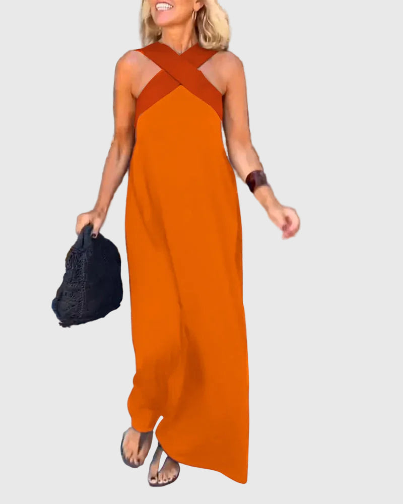 Sienna | Elegant Halter Maxi Dress