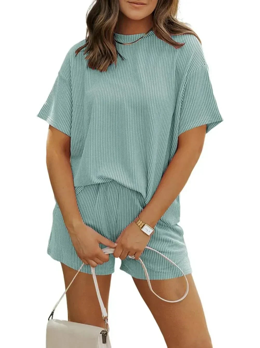 Chic Ribbed Knit Set for Effortless Style
