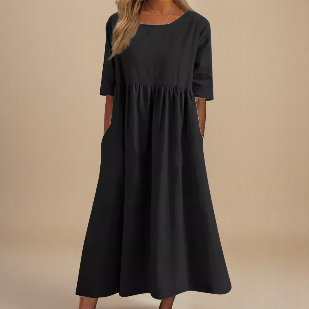 Clara | Plain Midi Dress