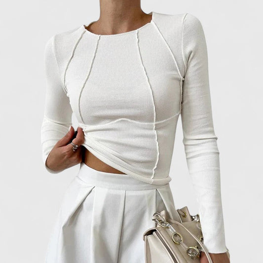 Skylar | Seam Detail Ribbed Top