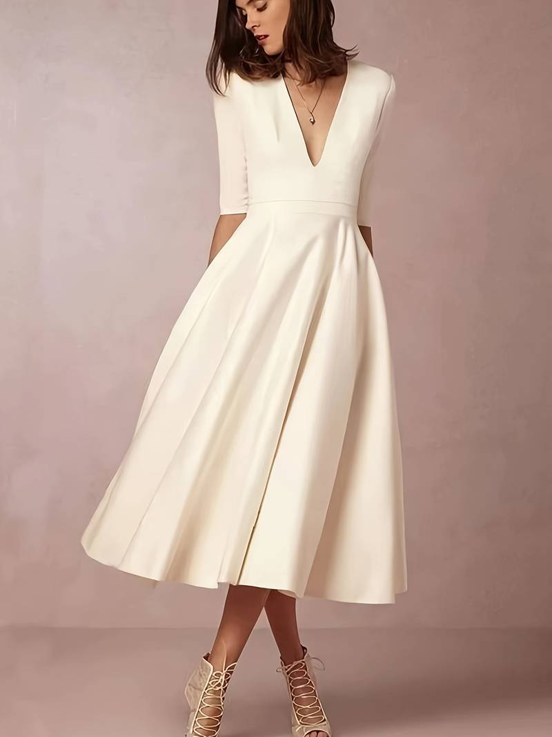 Jessica | Women Wedding Guest Flared Midi Dress