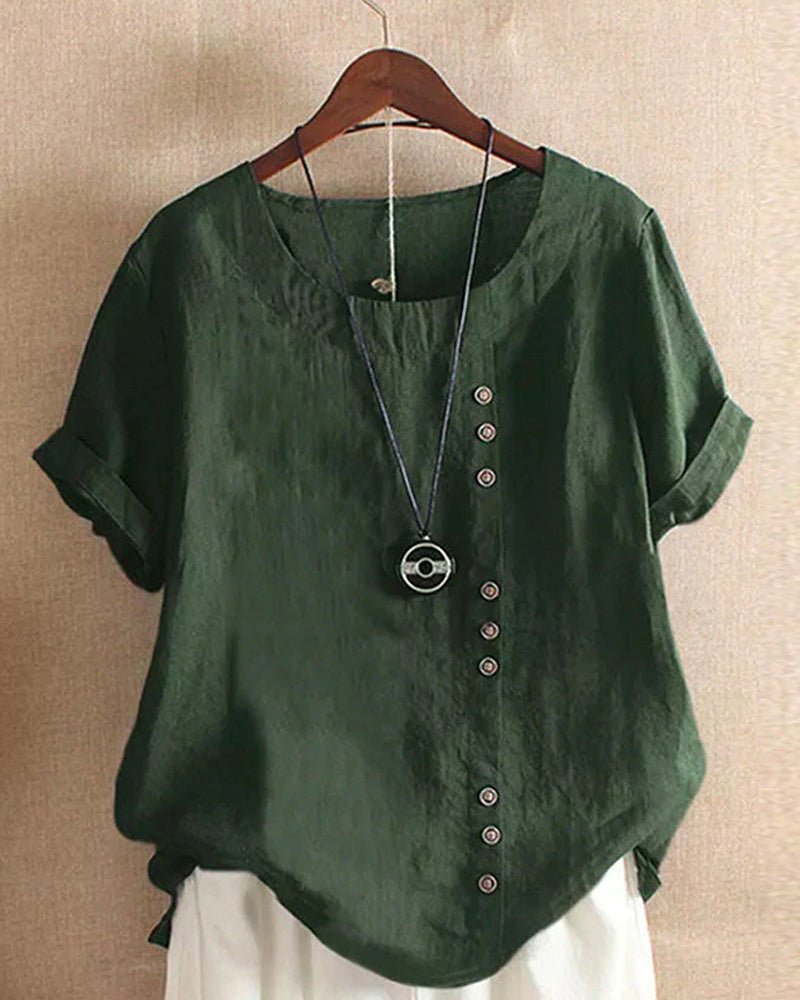 Talia | Button Accent Top