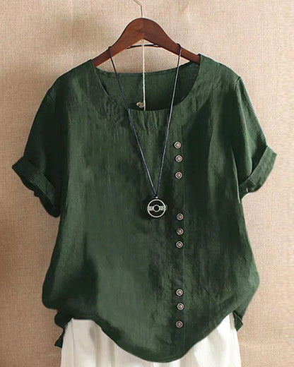 Talia | Button Accent Top