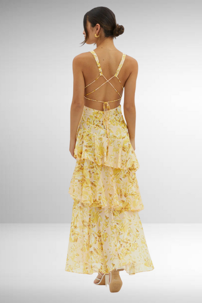 Hannah | Women’s Summer V Neck Tiered Maxi Dress