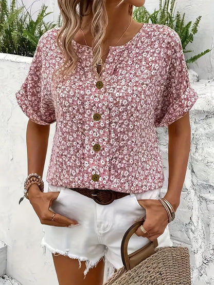 Sofia | Floral Button Blouse