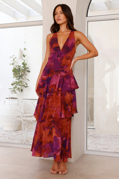 Hannah | Women’s Summer V Neck Tiered Maxi Dress