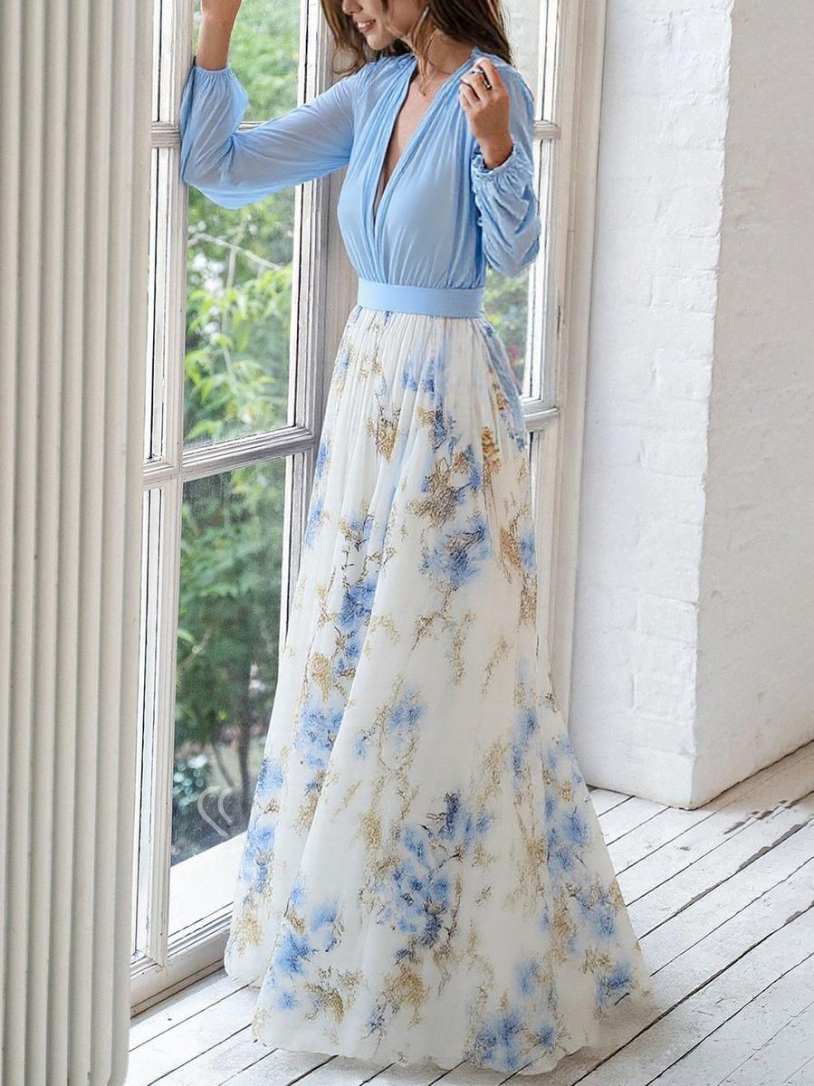 Savannah | Women Elegant Floral Chiffon Maxi Dress