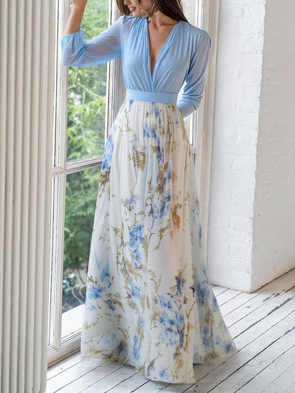 Savannah | Women Elegant Floral Chiffon Maxi Dress