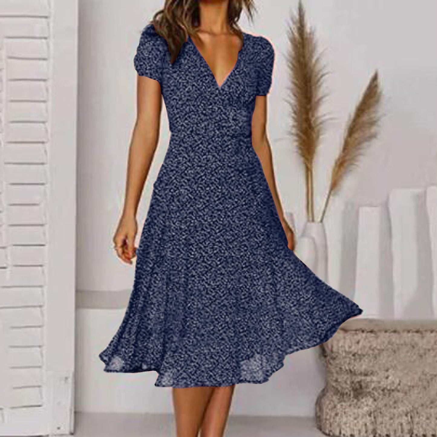Ava | Women’s Summer V Neck Midi Dress