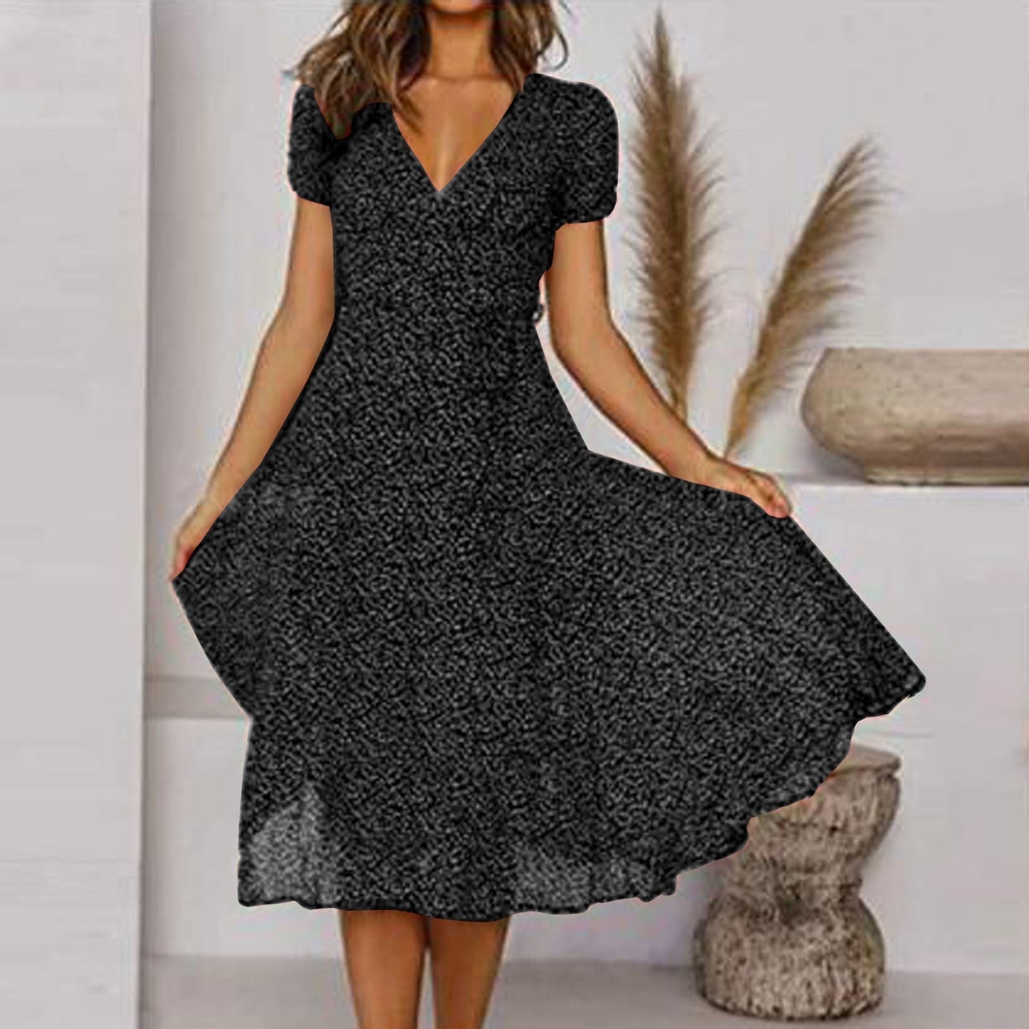 Ava | Women’s Summer V Neck Midi Dress