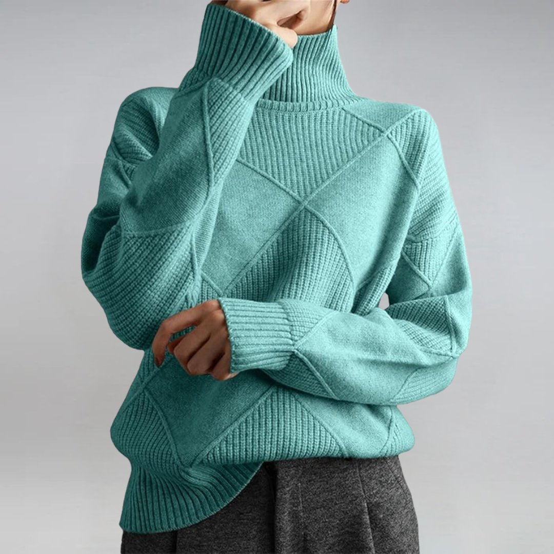 Talya | Textured Knit Turtleneck Sweater