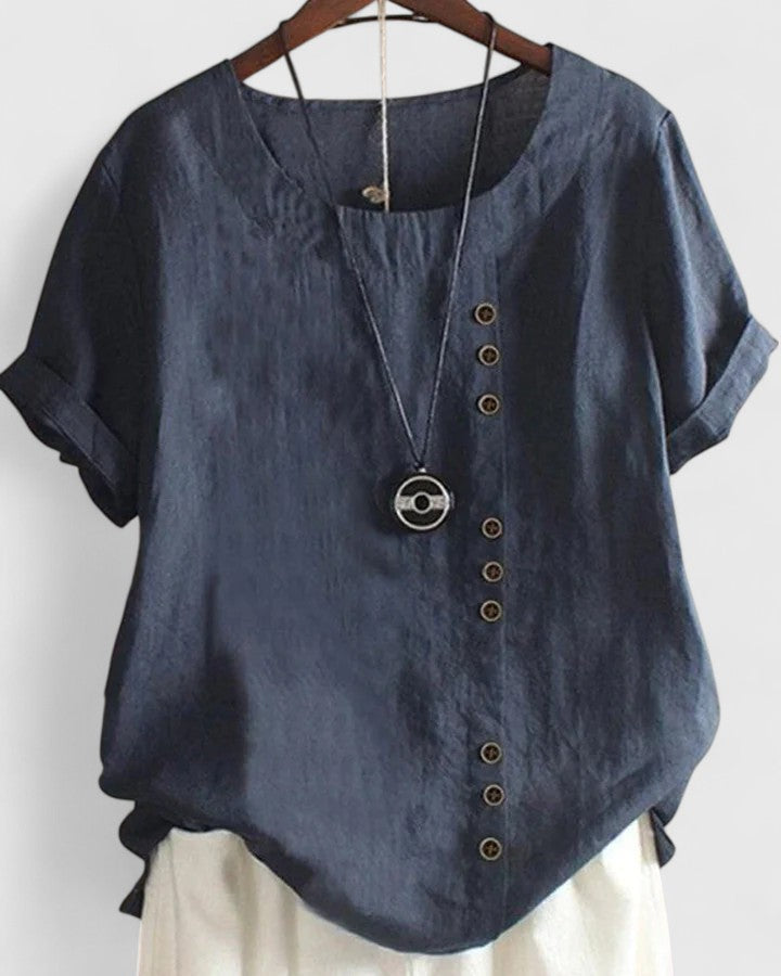Elisavie | Chic Short Sleeve Blouse for Everyday Wear