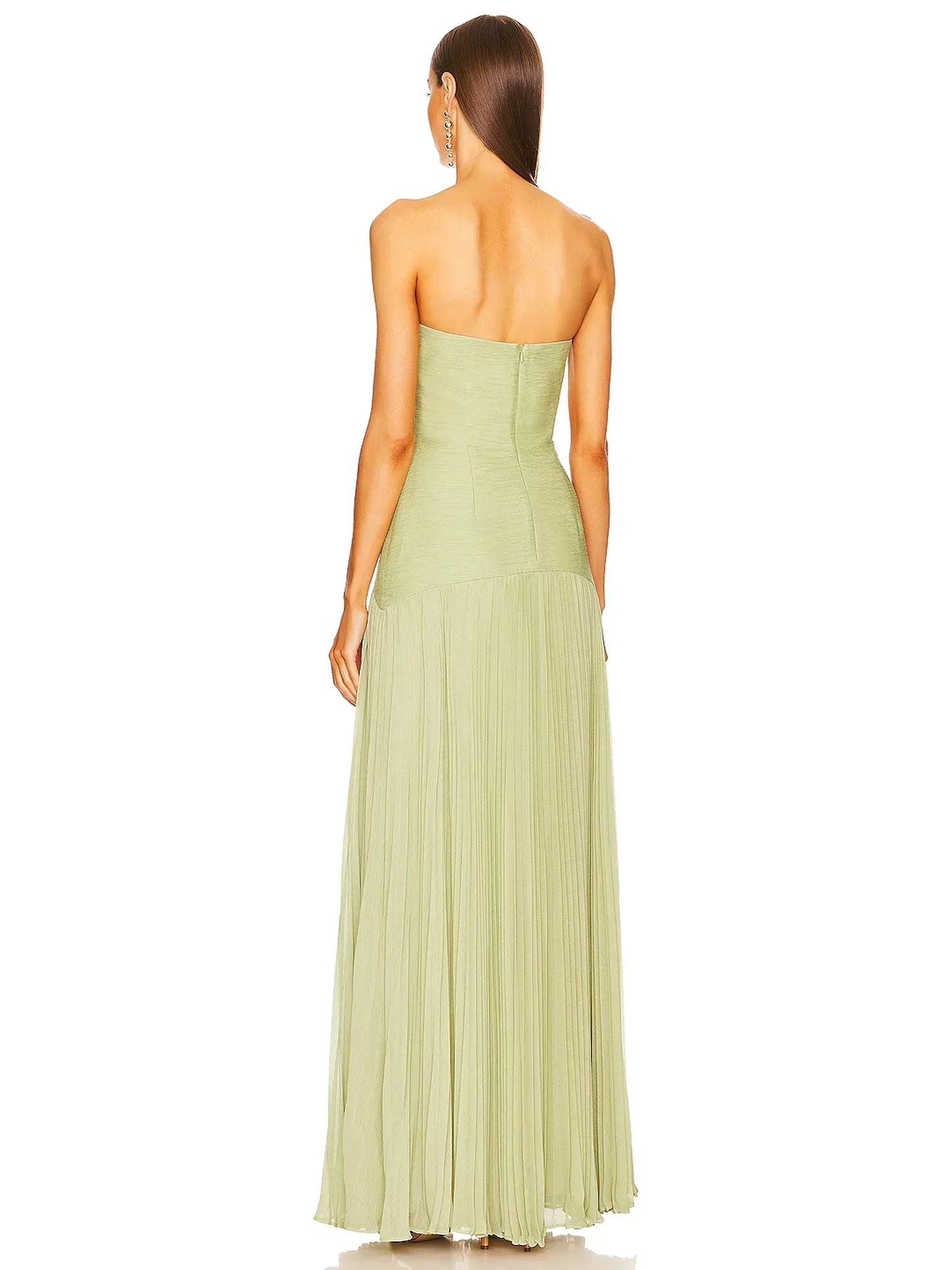 Abigail | Women's Strapless Pleated Maxi Wedding Guest Dress