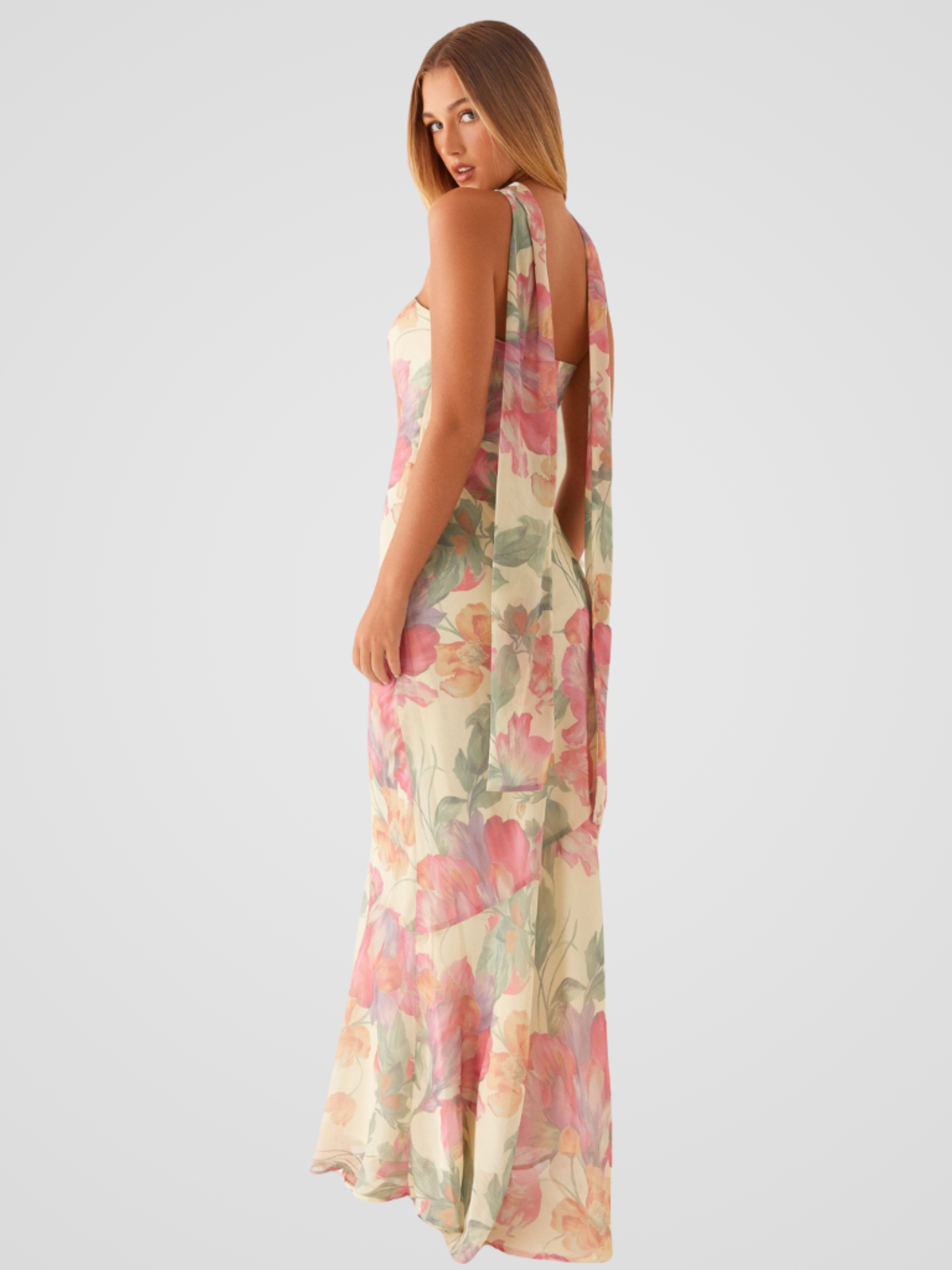 Aperti™ | Vestido Bandeau en Chiffon Floral