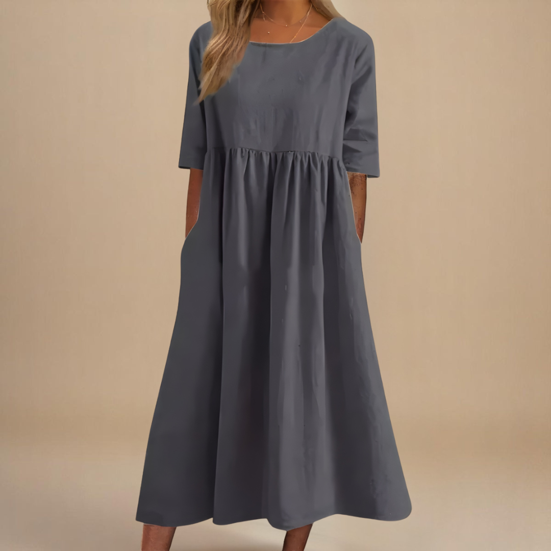 Clara | Plain Midi Dress
