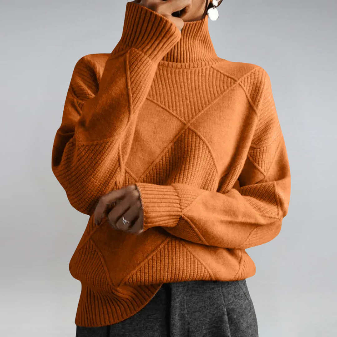 Talya | Textured Knit Turtleneck Sweater