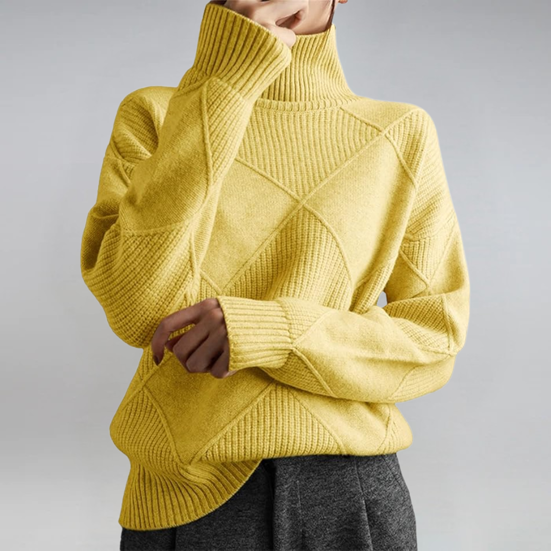 Talya | Textured Knit Turtleneck Sweater