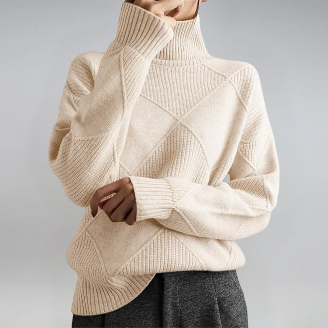 Talya | Textured Knit Turtleneck Sweater