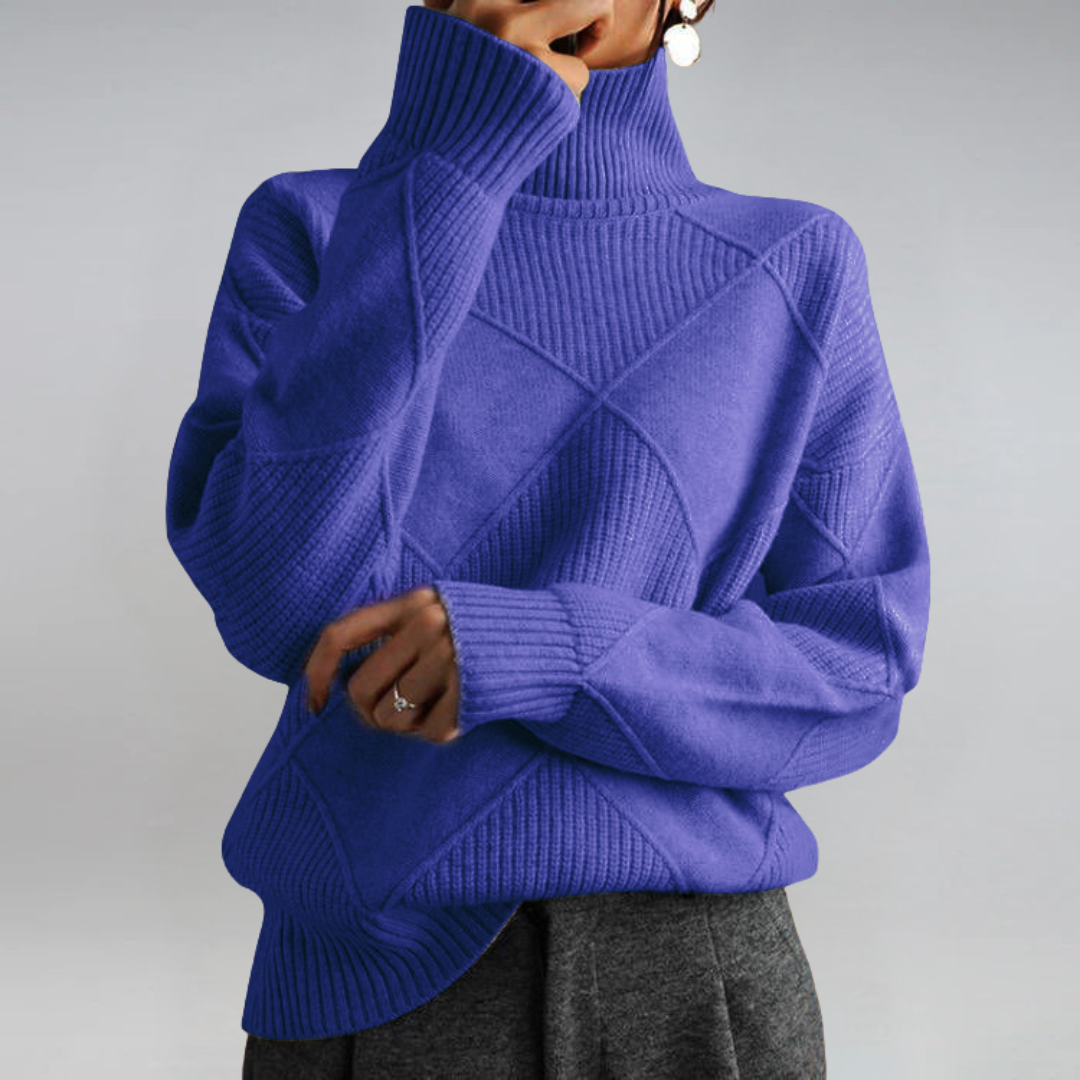 Talya | Textured Knit Turtleneck Sweater