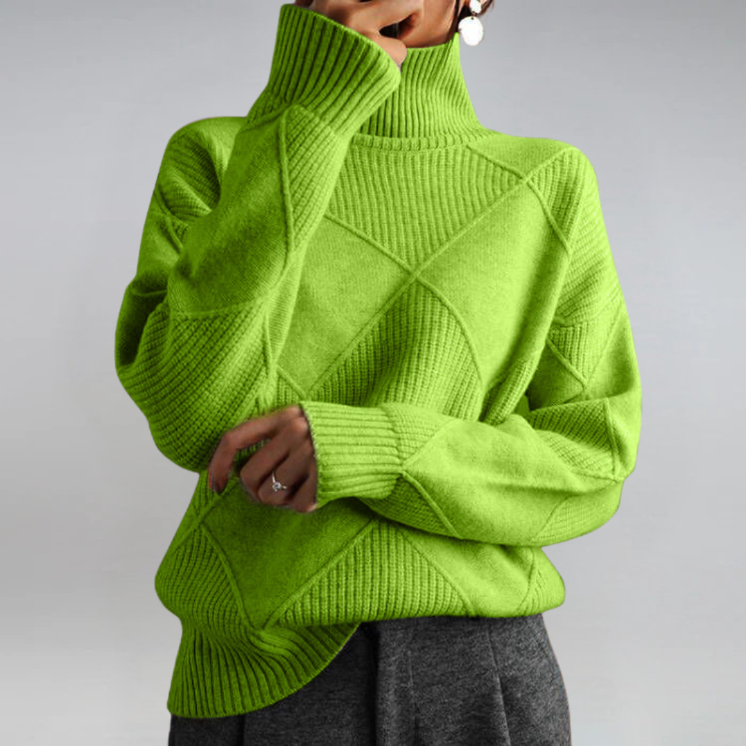 Talya | Textured Knit Turtleneck Sweater