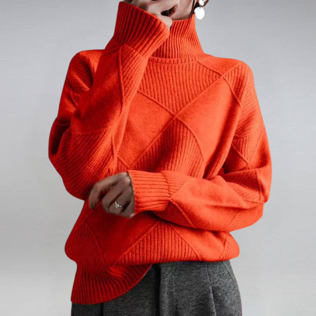 Talya | Textured Knit Turtleneck Sweater