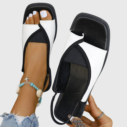 Danielle | Womens Contrast Strap Flat Sandals