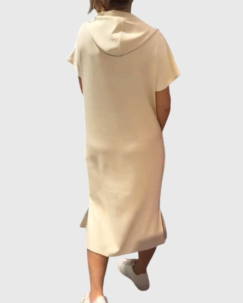 Chic Cotton Hoodie Dress for Everyday Wear