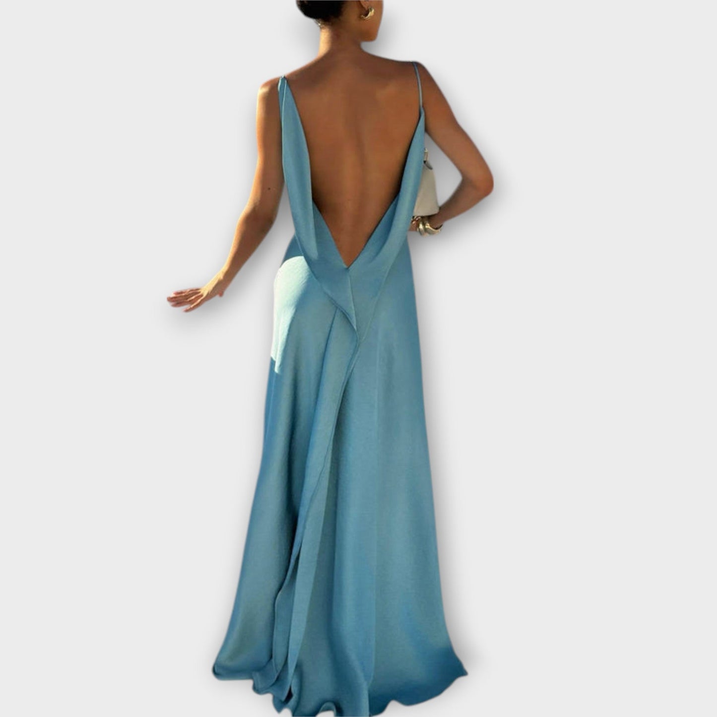 Hallie - Satin Maxi Dress for Stylish Evenings