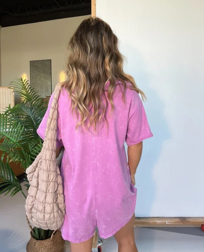 Delaney | Washed Pocket Romper