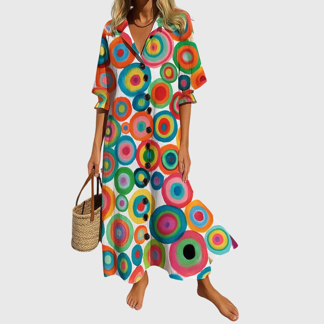 Camila | Elegant Button Maxi Dress