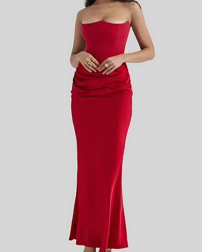 Kylie | Women Wedding Guest Draped Maxi Dress